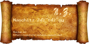 Naschitz Zétény névjegykártya